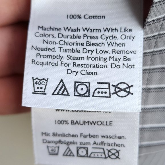 Eddie Bauer Gray Pin Striped Button Down Shirt Size Large - Picture 12 of 14